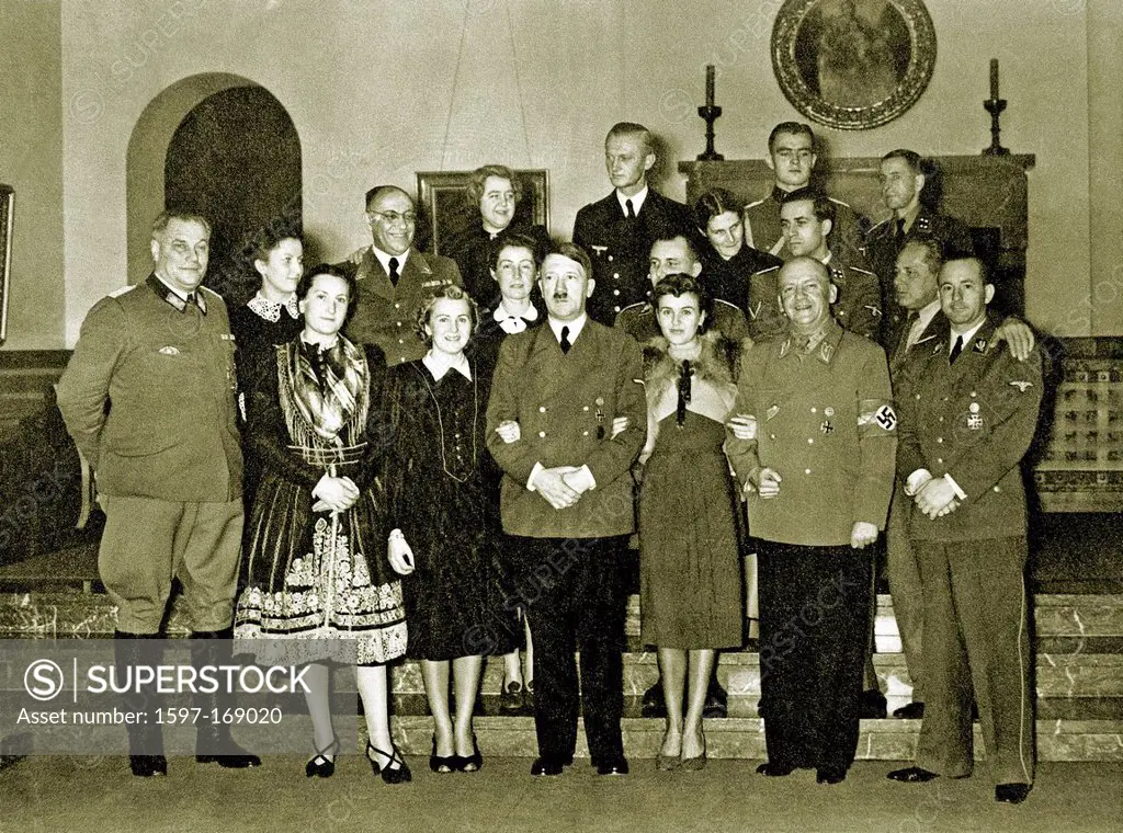 Eva Braun, Adolf Hitler, Wilhelm Brückner, Hitlers Chief Adjutant, Christa Schröder, secretary of Hitler, Eva Braun, Adolf Hitler, Gretl Braun, Evas...