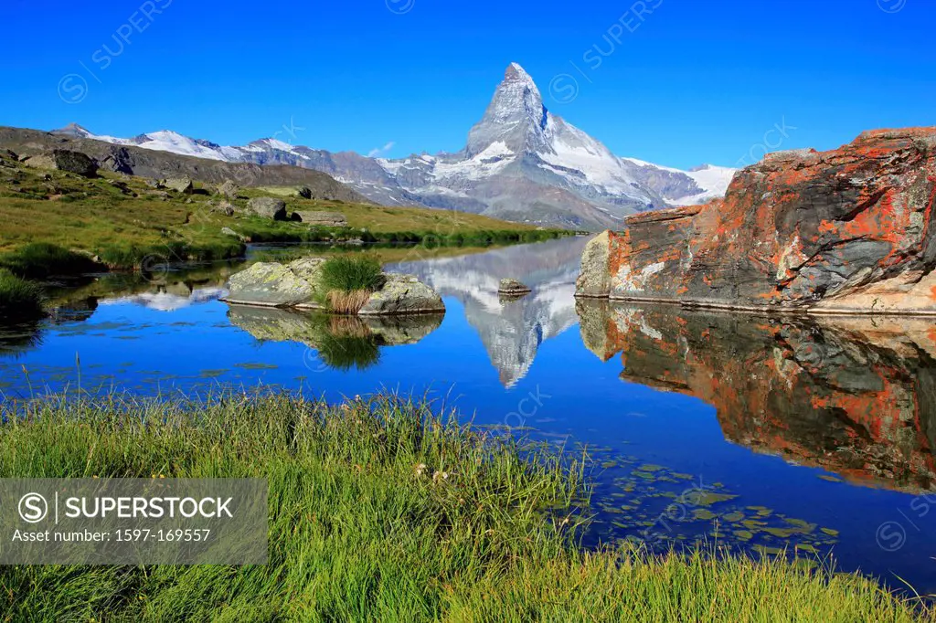 Alps, Alpine panorama, view, tree, mountain, mountains, panorama, mountain lake, trees, cliff, rock, summit, scenery, Matterhorn, Mattertal, nature, p...