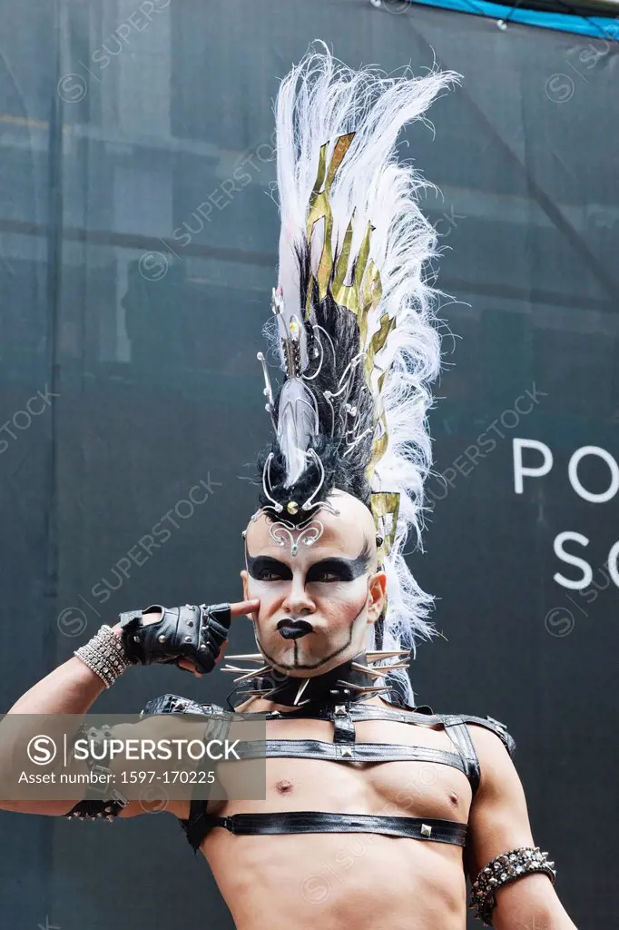 England, London, The Annual Gay Pride Parade, Participant Dressed in Leather