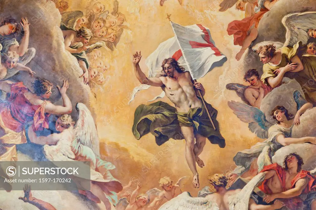 England, London, Chelsea, The Royal Hospital, The Chapel, Painting of the Resurrection by Sebastiano Ricci dated 1714