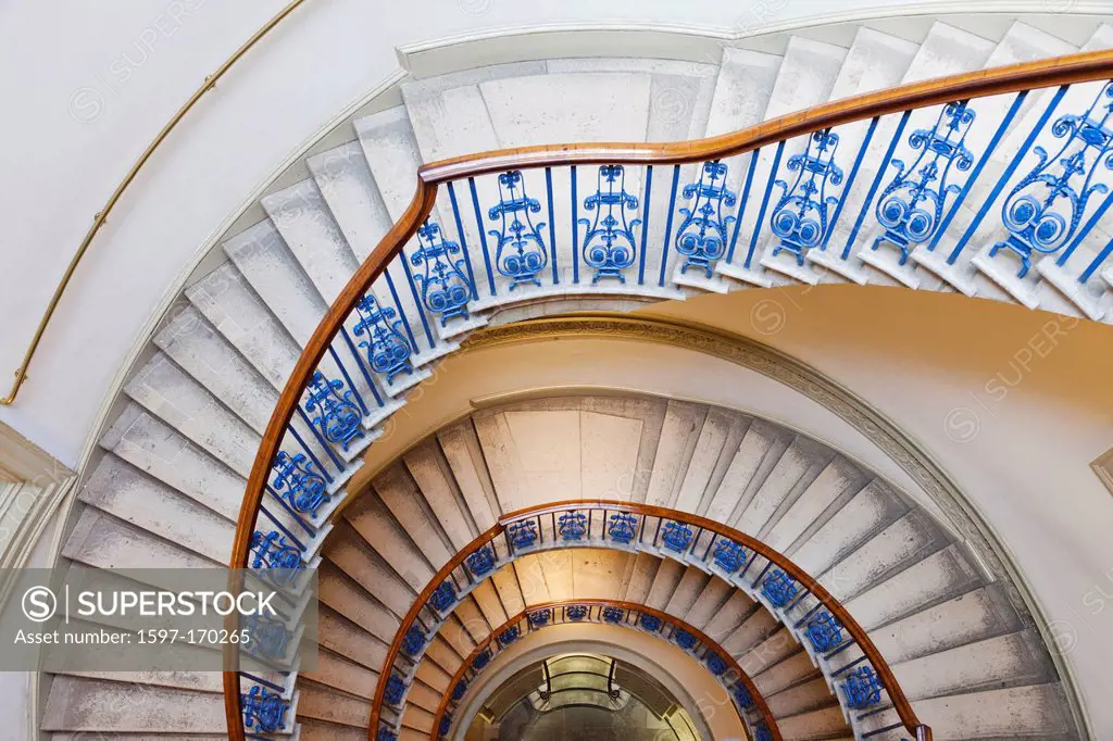 England, London, Aldwych, Somerset House, Courtauld Gallery and Museum, Stairwell