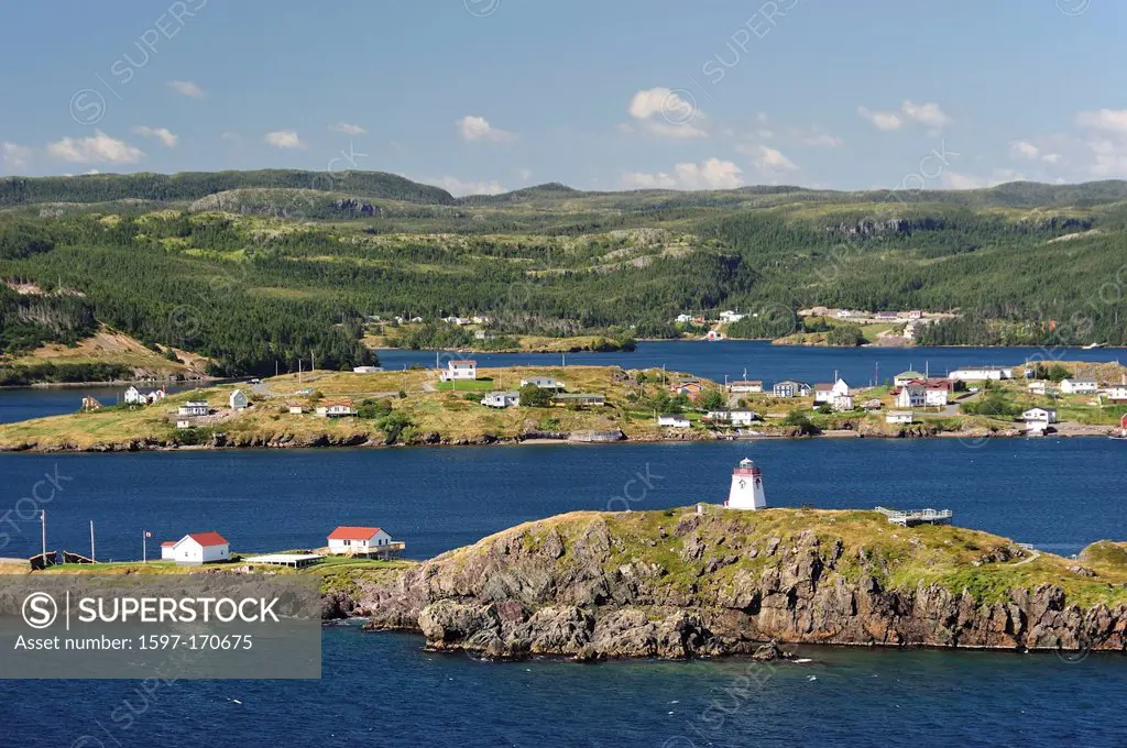 Trinity, Newfoundland, Canada, village, coast, lake, forest, rocks,