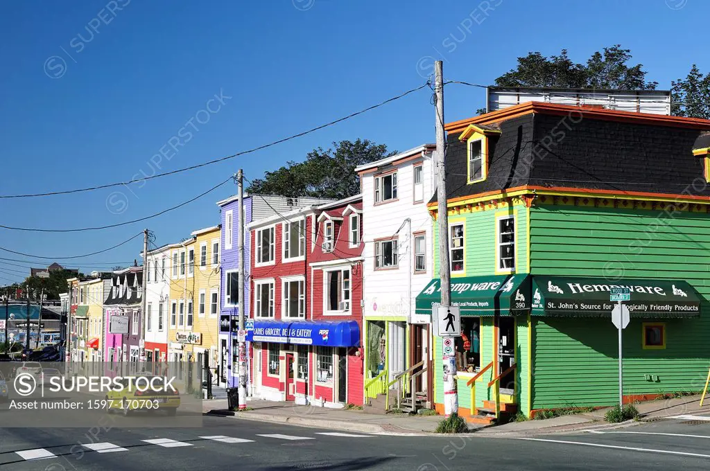 St. John´s, Newfoundland, Canada, road, buildings, colourful,