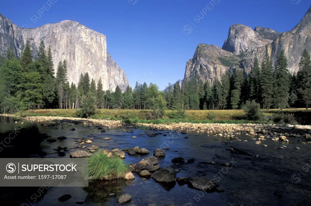 California, Merced River, river, landscape, mountains, North America, USA, America, United States, Yosemite, nationa