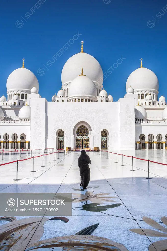 United Arab Emirates, UAE, Middle East, Abu Dhabi, City, Sheikh Zayed, Mosque, Mosque, Zayed, architecture, black, columns, dome, golden, Islam, marbl...