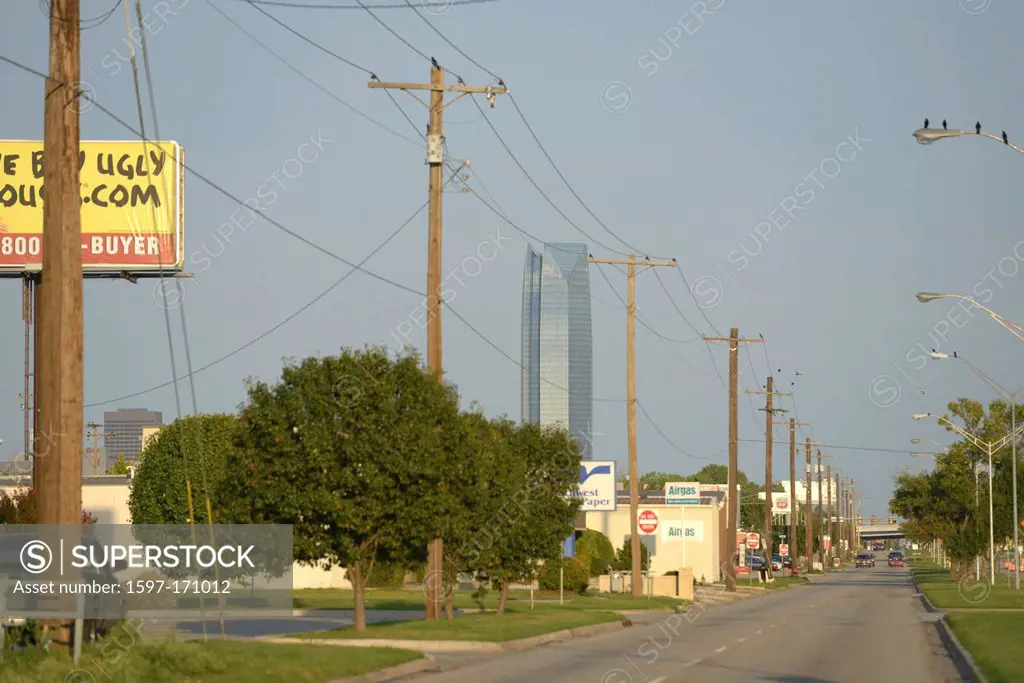 USA, United States, America, North America, Oklahoma, midwest, Great Plains, Oklahoma City, urban, power lines, electricity, energy