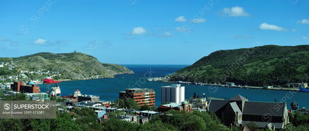 St. John´s, Harbor, Signal Hill, St. John, Newfoundland, Canada, village, boats,