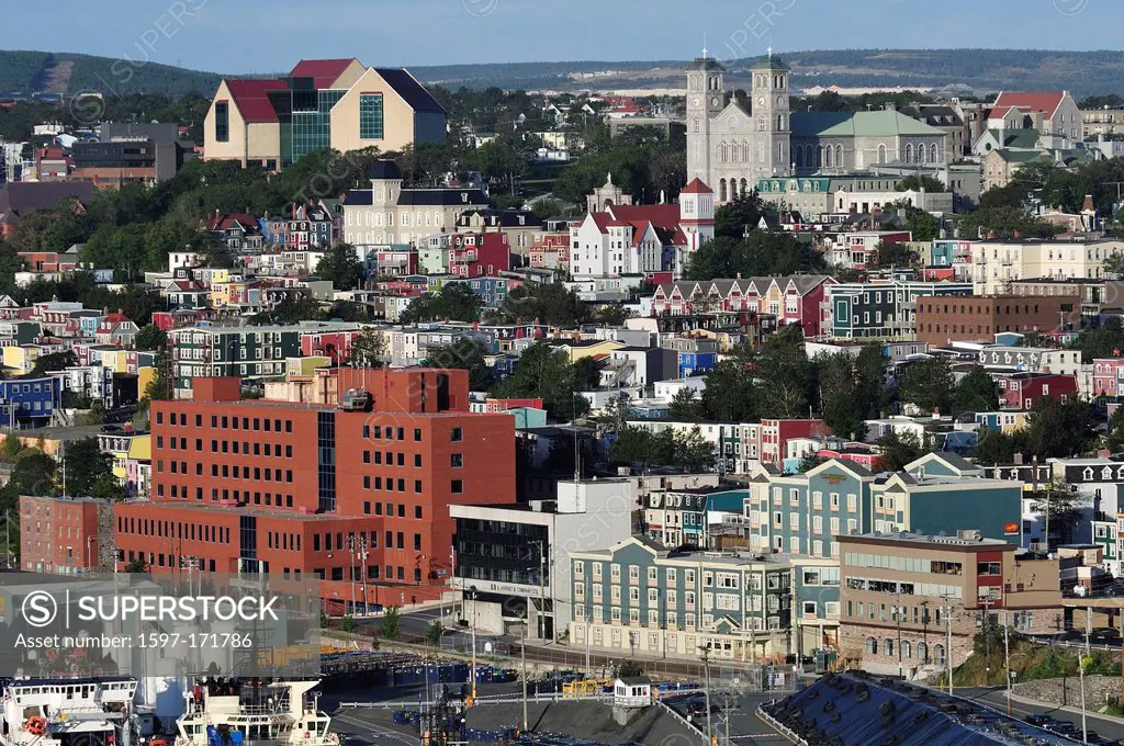 St. John´s Harbor, Signal Hill, St. John´s, Newfoundland, Canada, harbour, city, boats