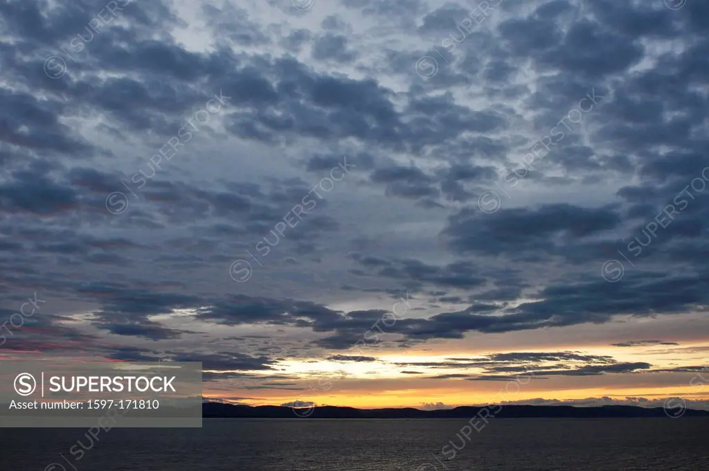 St. Lawrence River, river, Riviere du Loup, Quebec, Canada, sunset, sky, clouds
