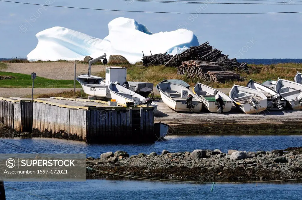 Iceberg, boats, Twillingate, Newfoundland, Canada, Ice