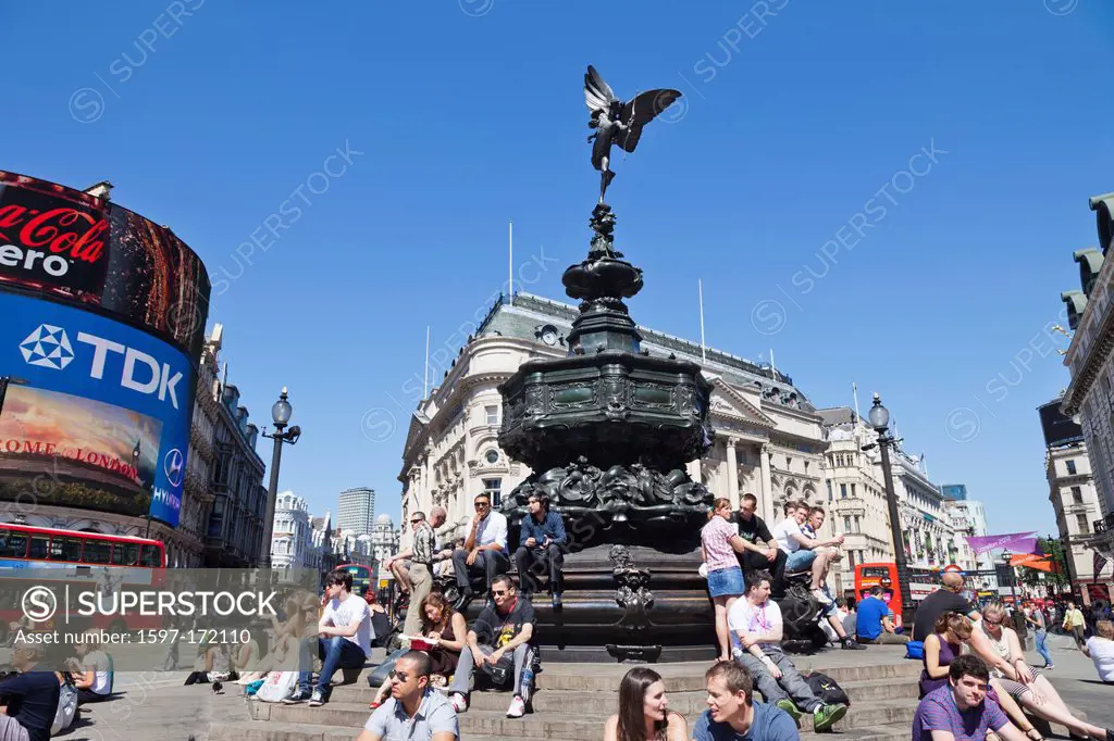 England, London, Piccadilly, Piccadilly Circus, Eros Statue