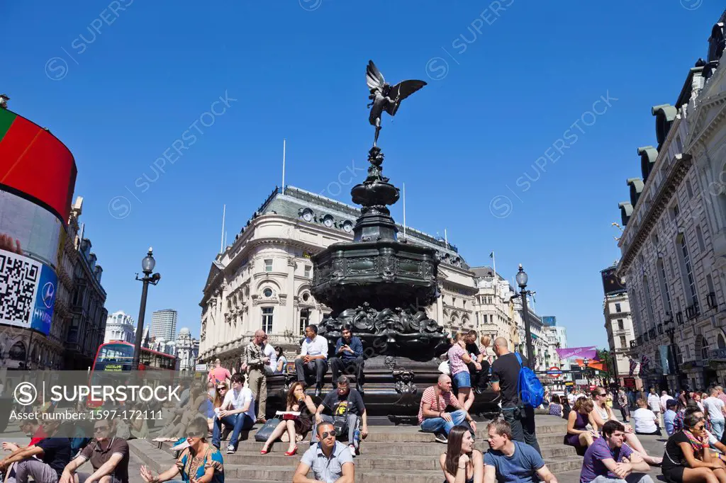 England, London, Piccadilly, Piccadilly Circus, Eros Statue