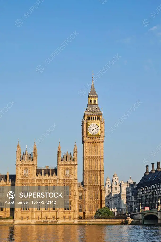 England, London, Westminster, Big Ben and Houses of Parliament