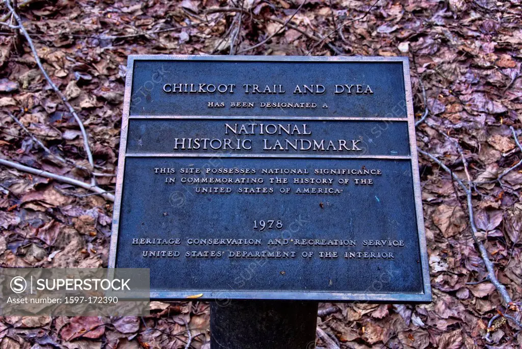 chilkoot trail, national, historic, site, skagway, Alaska, USA, United States, America, sign