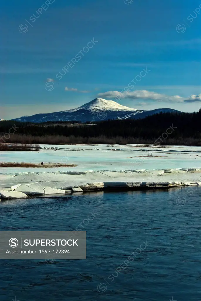 ice, breakup, Yukon river, Whitehorse, Yukon, Canada, river, landscape,