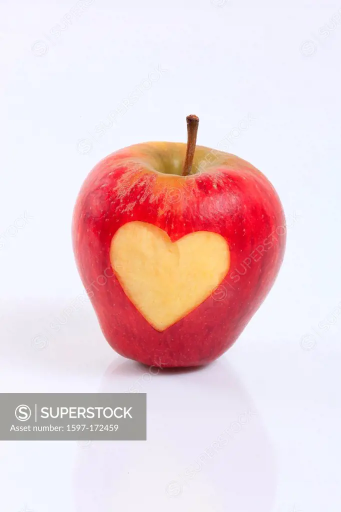1, agrarian, apple, detail, fruit, health, heart, background, pomes, love, close_up, fruit, quality, reflection, Switzerland, reflection, studio, symb...