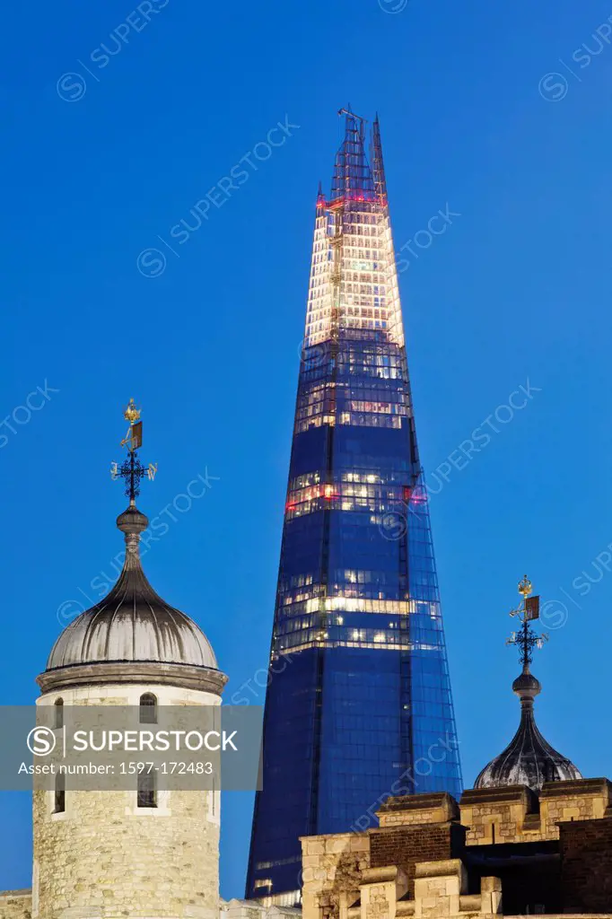 England, London, The Tower of London and The Shard
