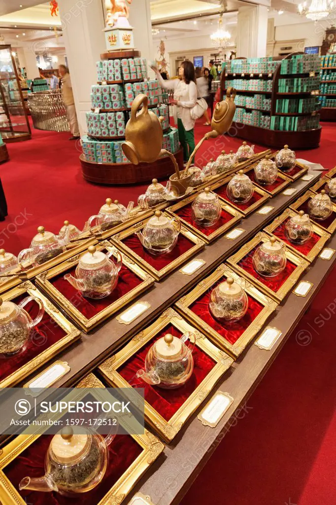 England, London, Piccadilly, Fortnum and Mason Store, Display of Teas