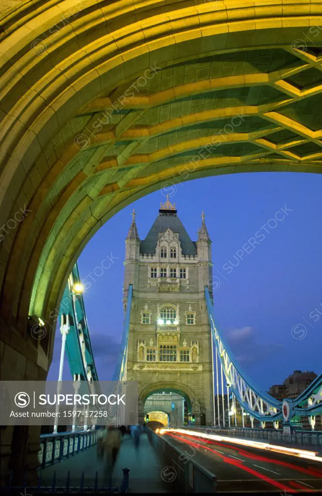 London, Tower Bridge, United Kingdom, night, Europe