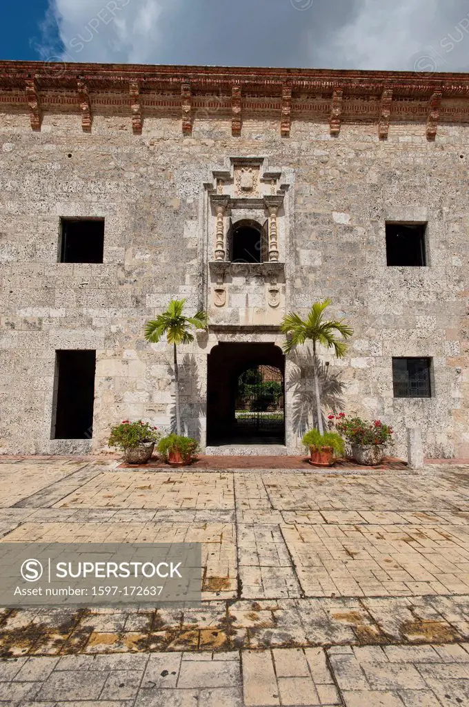 Town, City, Santo Domingo, Dominican Republic, Caribbean, Alcazar de Don Diego Colon, castle, building, construction, wall,