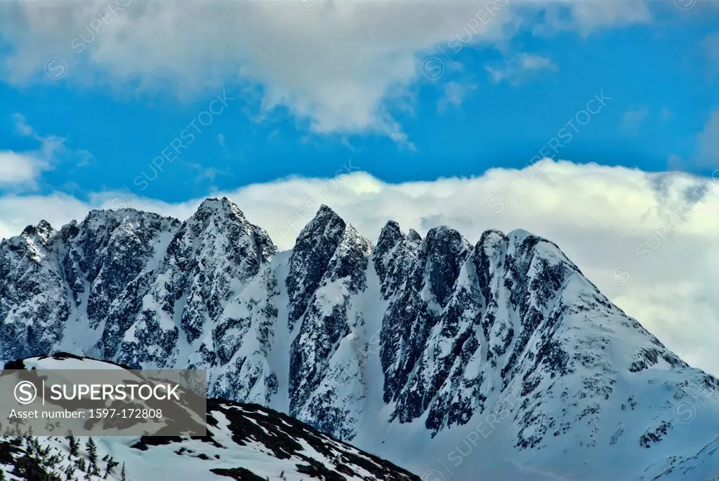 mountains, Skagway, Alaska, USA, United States, America, snow,