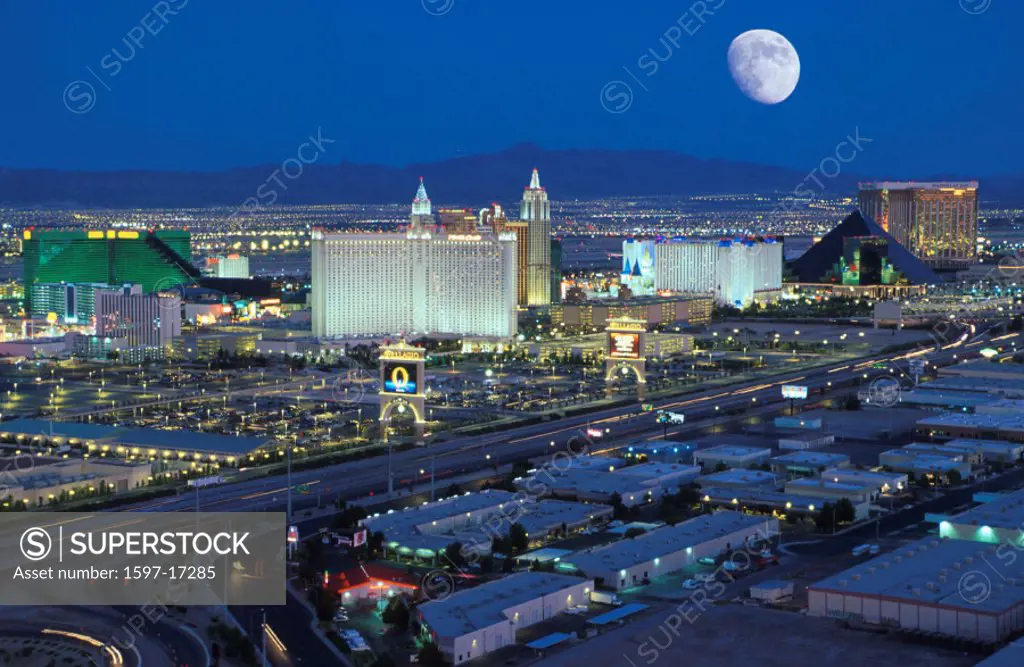Las Vegas, Strip, USA, America, United States, night, overview, North America