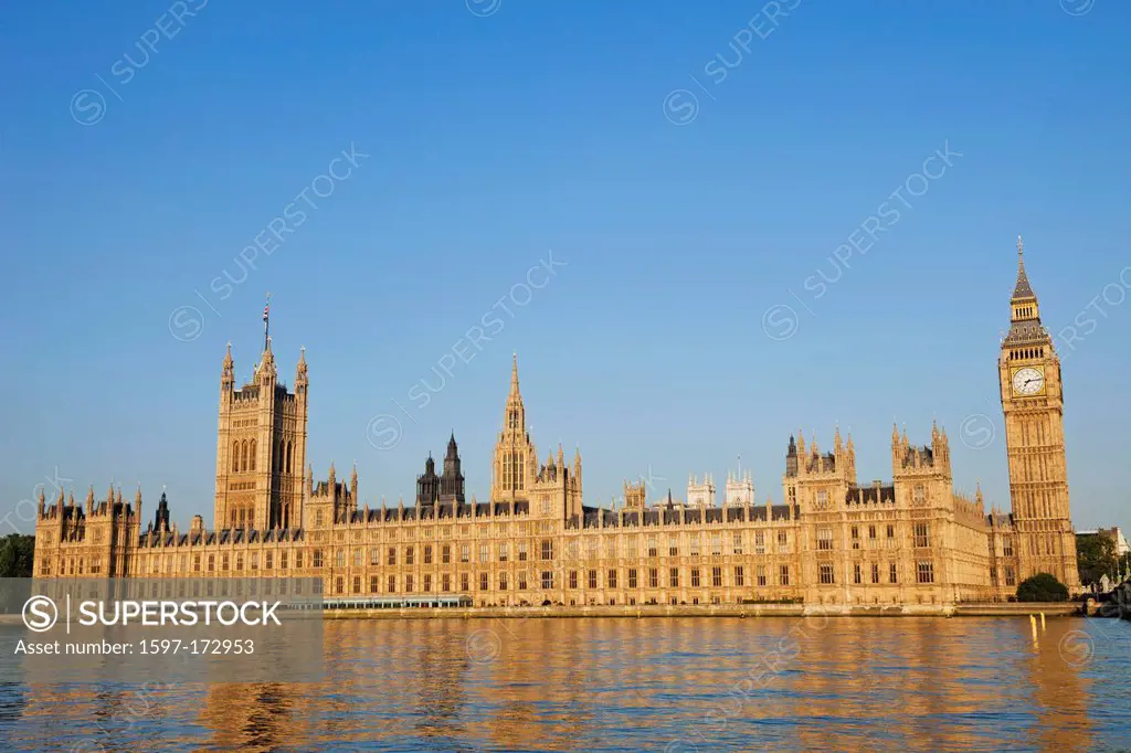 England, London, Westminster, Big Ben and Houses of Parliament