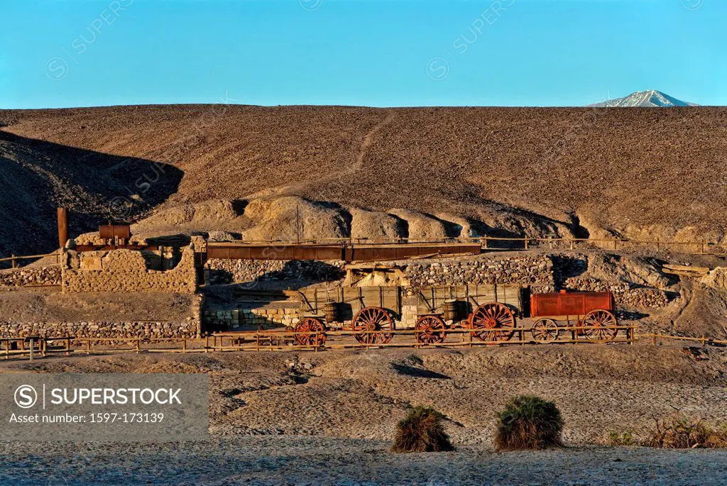 20, mule team, borax, ruins, death valley, national, park, California, USA, United States, America, ghost town, cart
