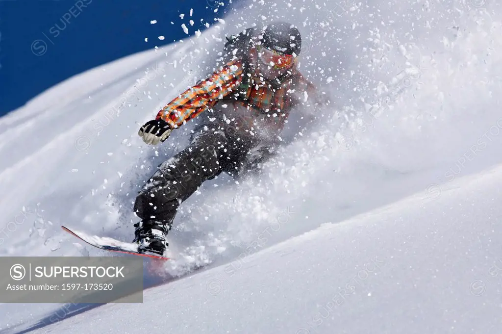 snowboarding, Arosa, mountain, mountains, winter, canton, GR, Graubünden, Grisons, snowboard, snowboarding, winter sports, Switzerland, Europe, man,