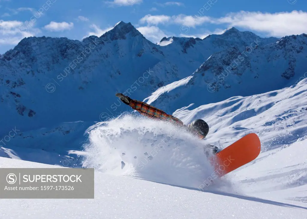 snowboarding, Arosa, mountain, mountains, winter, canton, GR, Graubünden, Grisons, snowboard, snowboarding, man, winter sports, Switzerland, Europe,