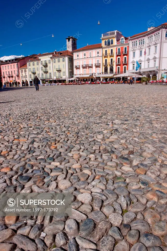 Piazza Grande, place, Locarno, canton, TI, Ticino, South Switzerland, town, city, Switzerland, Europe, paving_stones