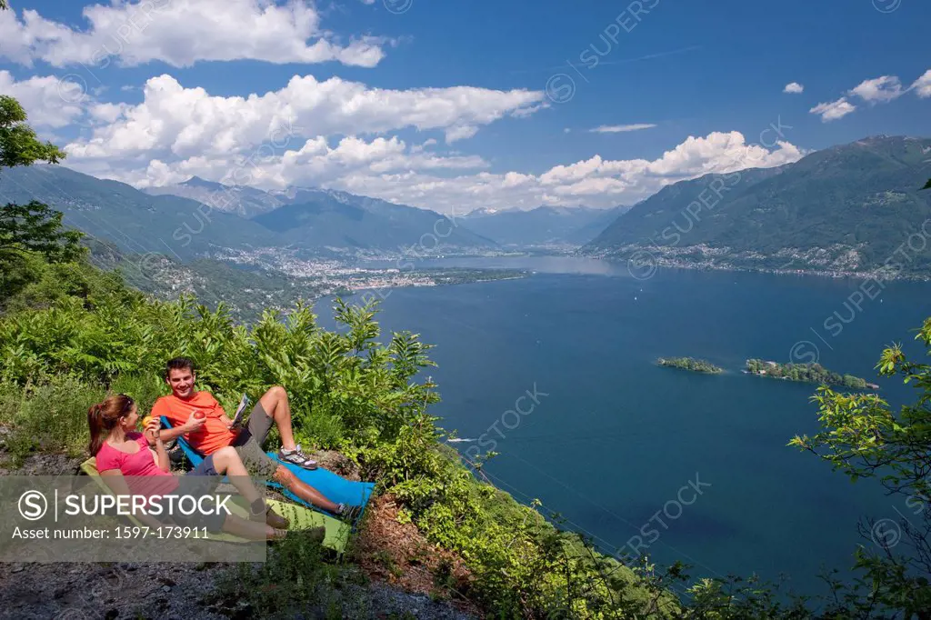 View, Lago Maggiore, Brissago, islands, isles, Maggiadelta, canton, TI, Ticino, South Switzerland, lake, body of water, water, footpath, Locarno, Asco...