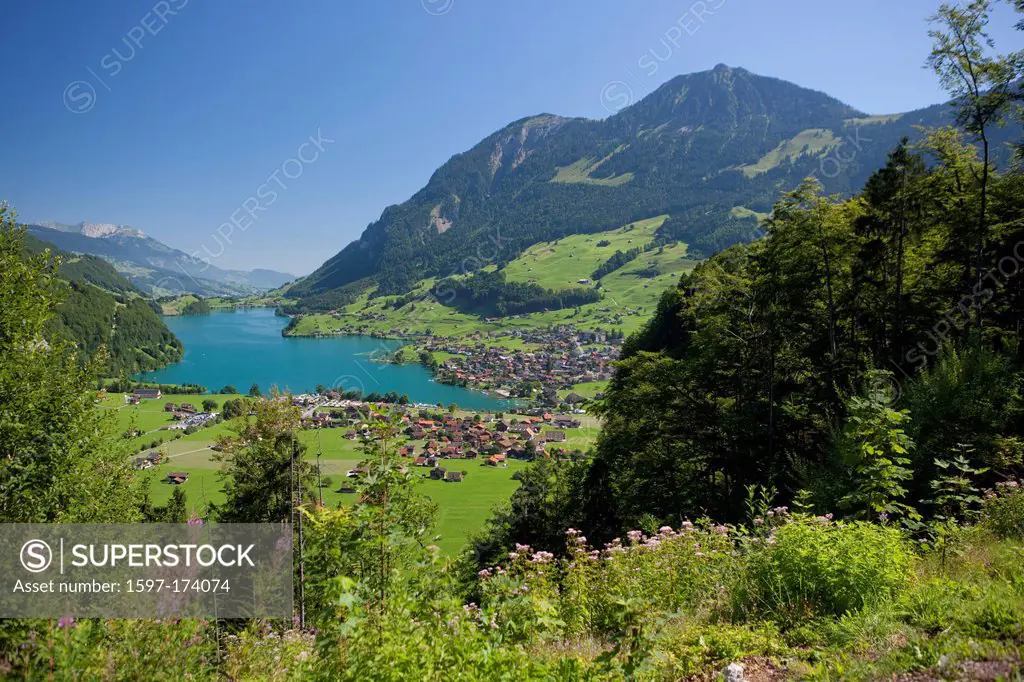 Lungern, mountain lake, lake, canton, Obwalden, Switzerland, Europe,
