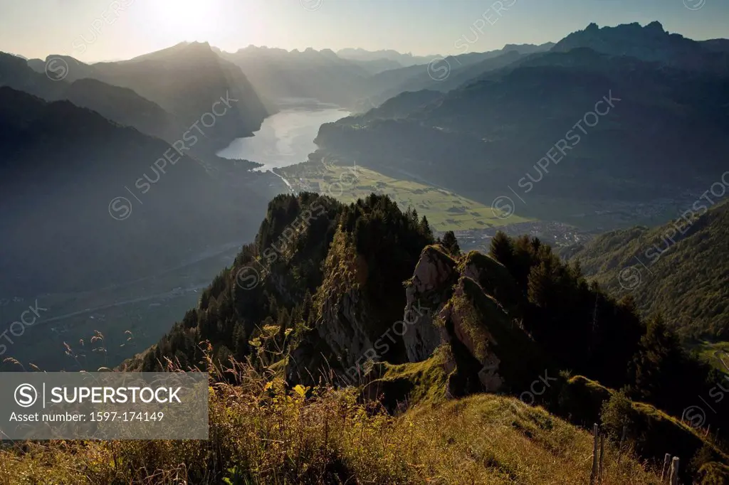 Hirzli, Walensee, mountain, mountains, lake, lakes, canton, GL, Glarus, SG, St. Gallen, Switzerland, Europe, rock, cliff, to Niederurnern