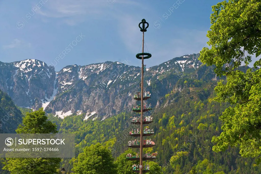 Germany, Europe, Bavaria, Berchtesgaden, Bad Reichenhall, Bavarian Gmain, Reichenhall, sky, church, faith, religion, mountain, mountains, mountains, s...