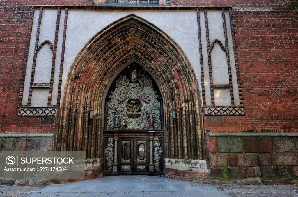 Stralsund, city, town, main entrance, Nikolai_church, Mecklenburg_Vorpommern, Germany