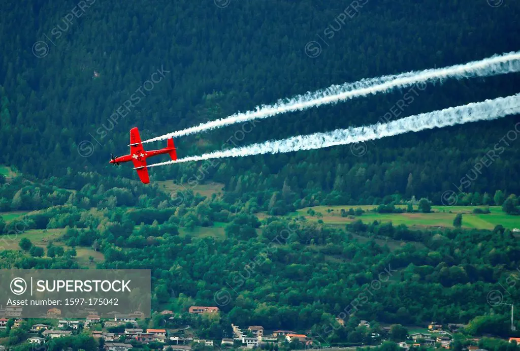 SION, SWITZERLAND, Pilatus PC_21 trainer displaying at the Breitling Air show. September 18, 2011 in Sion, Switzerland