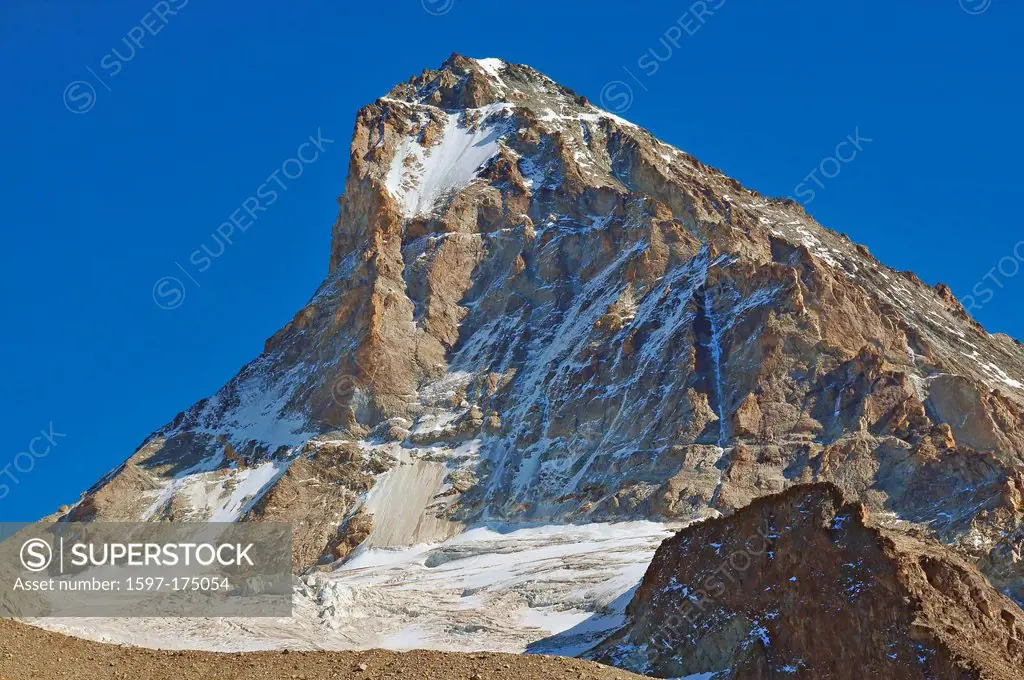 the west face of the famous climbing peak, the Dent Blanche in the swiss alps between Evolene and Zermatt.