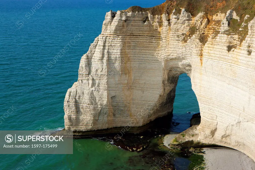 Etretat, France, Europe, Normandy, department Seine maritime, sea, coast, steep, chalk rock, arc
