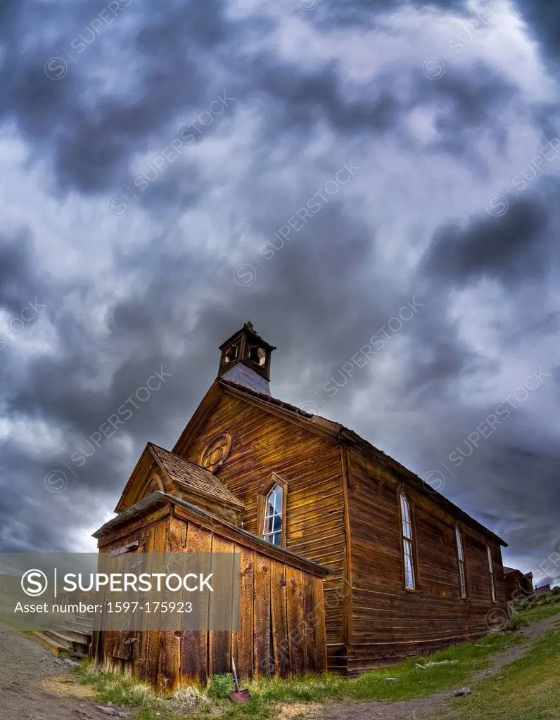 USA, United States, America, California, Bodie, Bodie State, Historic Park, park, state park, ghost town, Church, wooden