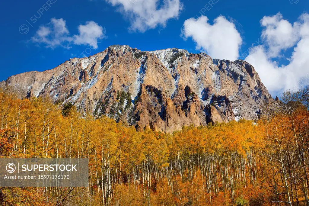 USA, United States, America, Colorado, Fall, Autumn, Trees, Fall Color, rock, mountain, aspen