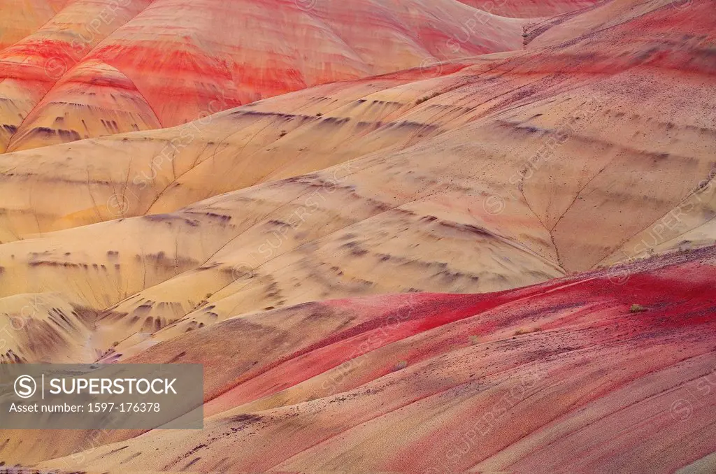 USA, United States, America, Oregon, Mitchell, Painted Hills, John Day, Fossil Beds, Desert, color, hills,