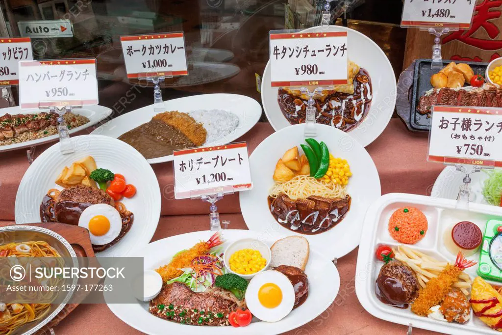 Japan, Honshu, Kanto, Tokyo, Typical Restaurant Plastic Food Display