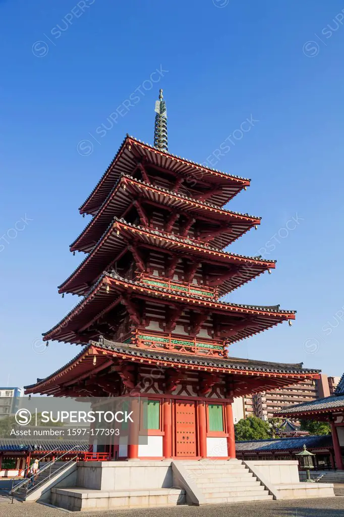 Japan, Honshu, Kansai, Osaka, Tennoji, Shitennoji Temple