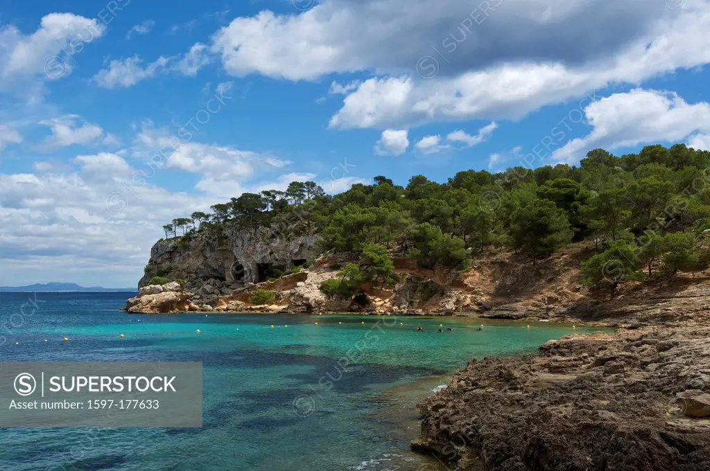 Balearic Islands, Majorca, Mallorca, Spain, Europe, outside, Cala Portals Vells, coast, seashore, coasts, seashores, coastal scenery, coastal, scenery...