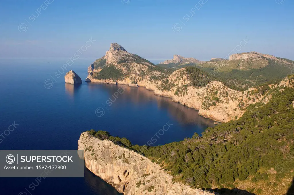 Balearic Islands, Majorca, Mallorca, Spain, Europe, outside, Cap de Formentor, Cap Formentor, coast, seashore, coasts, seashores, coastal scenery, coa...