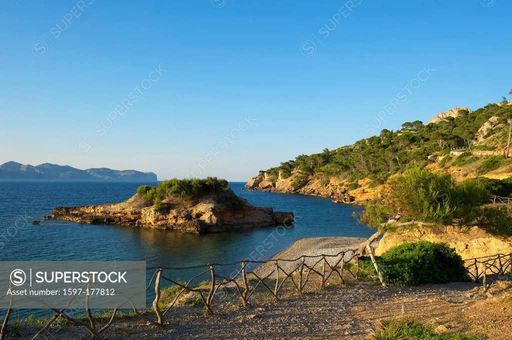 Balearic Islands, Majorca, Mallorca, Spain, Europe, outside, Platja s´Illot, coast, seashore, coasts, seashores, coastal scenery, coastal, scenery, la...