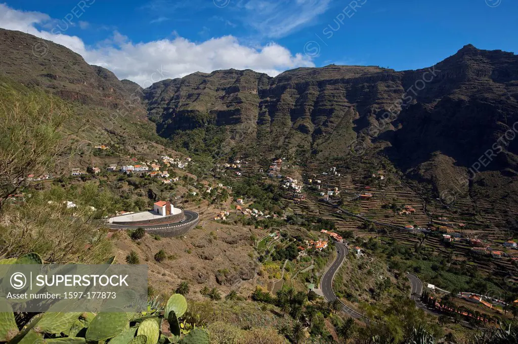Canaries, Europe, Canary islands, La Gomera, Spain, outside, day, nobody, Valle Gran Rey, house, home, houses, homes, buildings, constructions, archit...