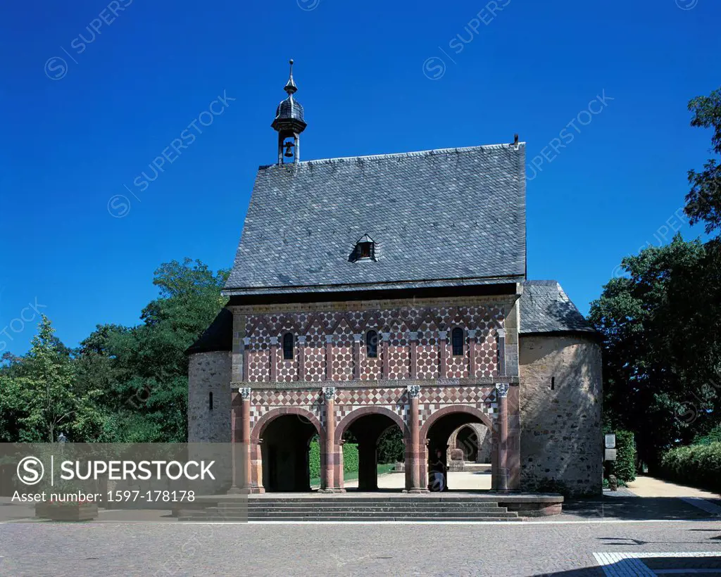 Germany, Europe, Lorsch, mountain road, ode wood, Upper Rhine, Hessen, Carolingian´s empire, cloister Lorsch, former, Benedictine´s cloister, gate hal...