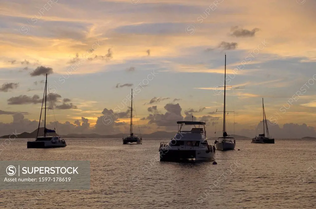 BVI, boats, British Virgin Islands, Virgin Islands, British Virgin Islands, island, isle, Tortola, Caribbean, sail boat, sundown, sunset,